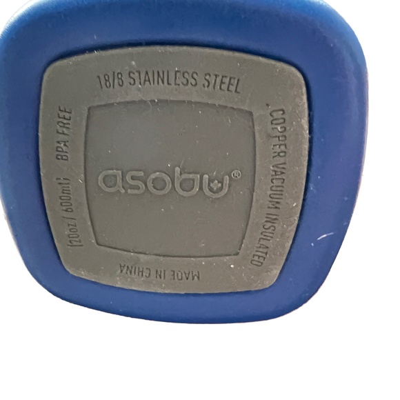 Asobu 20oz Blue Stainless Steel Insulated Travel Water Bottle Cup w. Lid & Straw - Picture 6 of 6